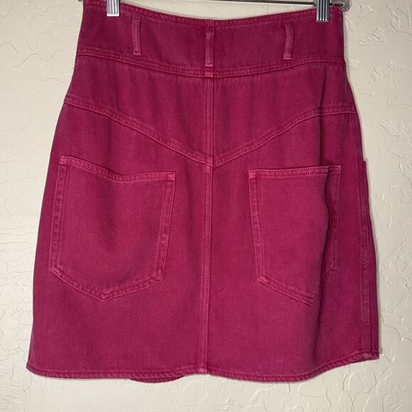 Isabel etoile marant tikeda skirt pink western style pearl snap front mini skirt - Picture 7 of 9